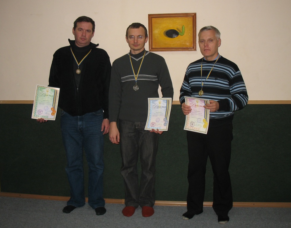 Призеры Чемпионата 2009. Слева направо: О.Кравцов, Д.Лазарев, О.Жваколюк